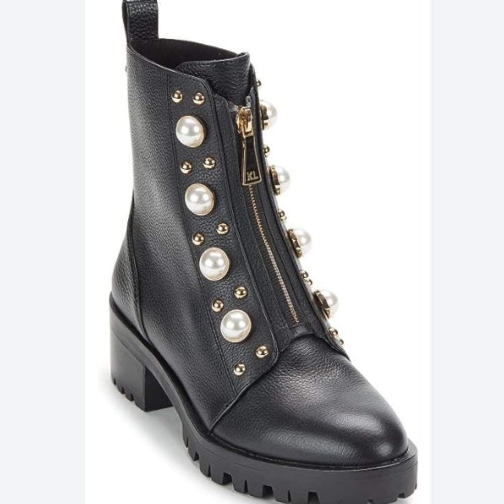 Karl Lagerfeld Paris Women's Payden Combat Boot